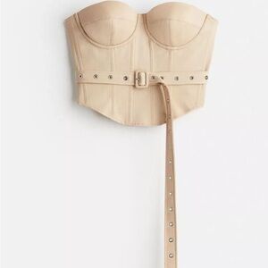 H&M x Rokh bustier belted corset tube top size small. NWT never worn.